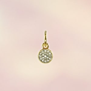 Dainty Pave Medallion Charm / Pendant – Micro Pave & Gold Plating