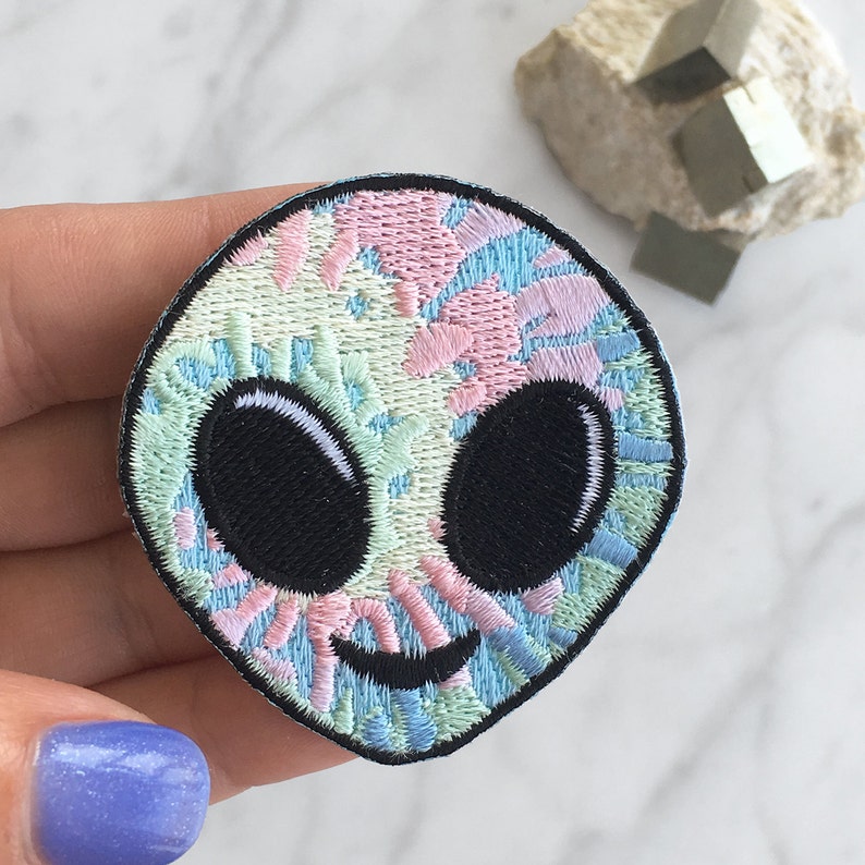 Alien patch ironon patch embroidered applique tie dye  etsy Alien patch ironon patch embroidered applique tie dye  etsy