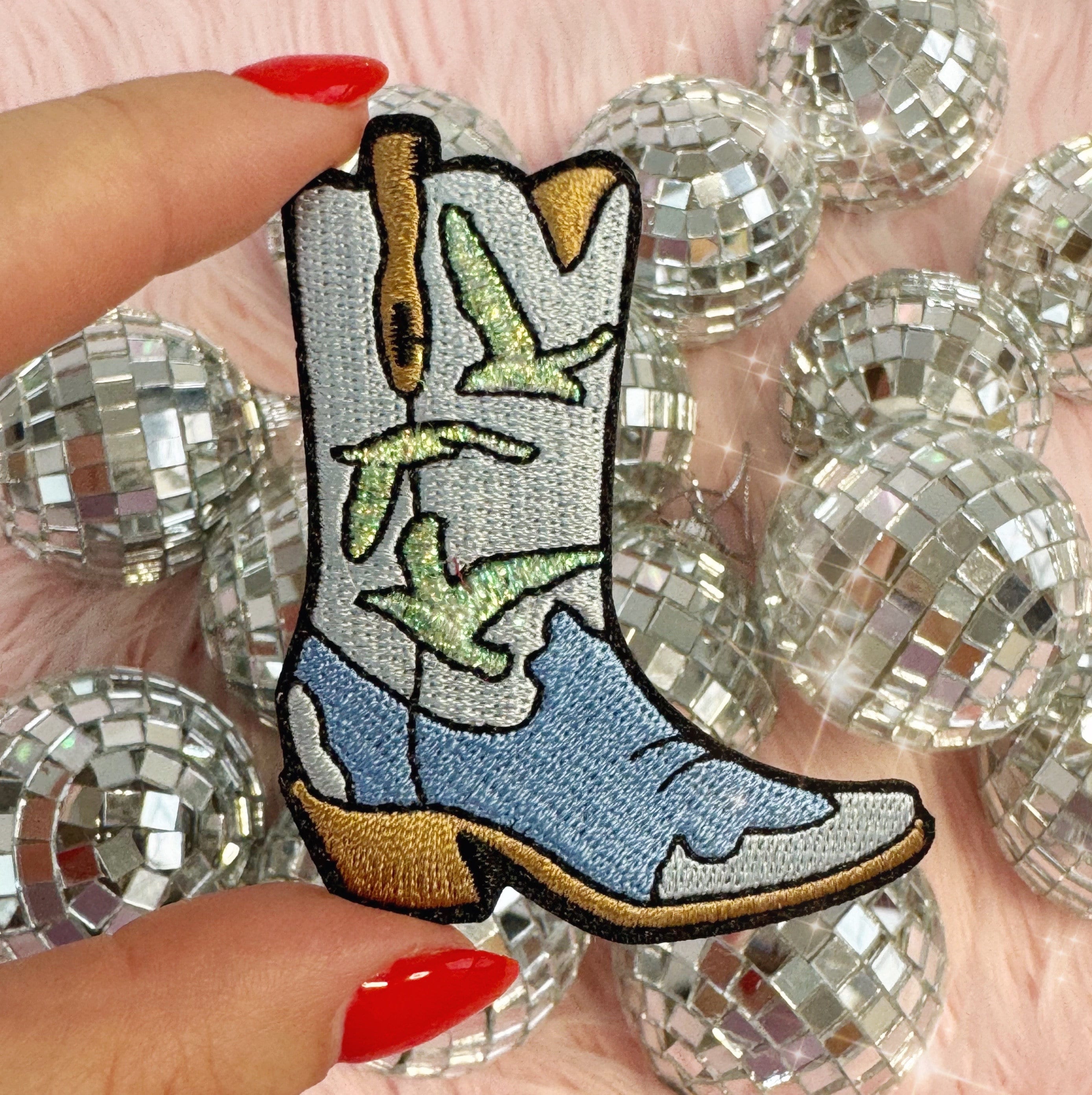 Coastal Cowgirl Boot Patch - Cowboy Boot - Iron on Embroidered Patches ...