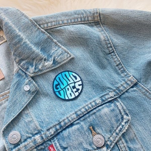 Good Vibes Ombre Patch Iron On Patch Embroidered Patches for Jackets Beach Ocean Coconut Girl Wildflower Co. DIY image 3