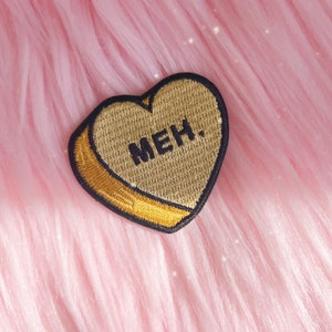 Candy Heart Patch Iron On Embroidered Applique As If Thank U Next Bad Bitch WTF Bored Nah Bye Love Pink Aqua Mint Yellow Lilac VSCO image 6