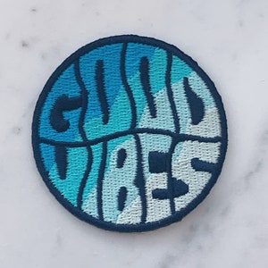 Good Vibes Ombre Patch Iron On Patch Embroidered Patches for Jackets Beach Ocean Coconut Girl Wildflower Co. DIY image 5