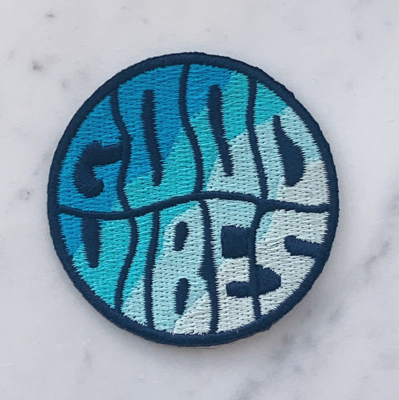 Good Vibes Ombre Patch Iron On Patch Embroidered Patches for Jackets Beach Ocean Coconut Girl Wildflower Co. DIY image 5