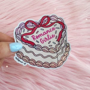 Romance Girlie Heart Cake Sticker - Coquette Aesthetic - Stickers for Laptop Case Water Bottles Kindle - Vintage Cake - Booktok Accessories