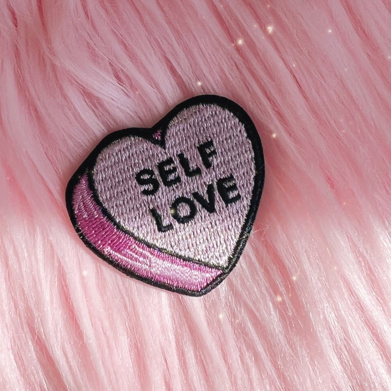 Candy Heart Patch Iron On Embroidered Applique As If Thank U Next Bad Bitch WTF Bored Nah Bye Love Pink Aqua Mint Yellow Lilac VSCO image 5