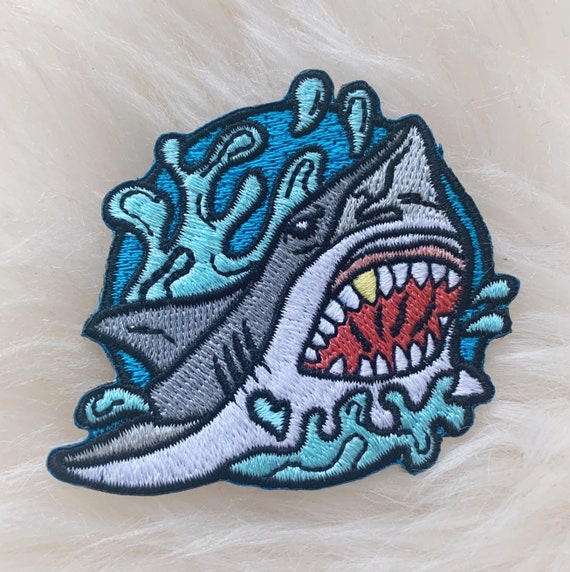 Shark Patch Iron on Patch Embroidered Patches for Jackets Etsy