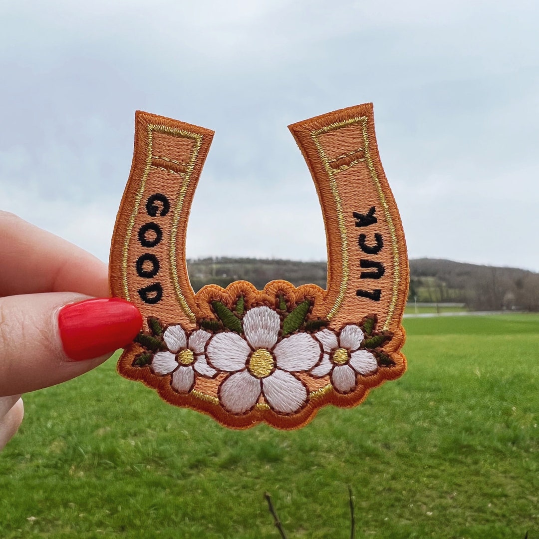 Good Luck Horseshoe Patch Cute Southwest Western Southern Embroidered
