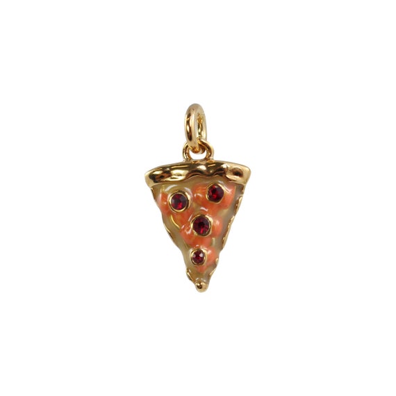 Pepperoni Pizza Slice Stud Earrings Sterling Silver with Enamel Color Pepperoni Pizza Slice Stud Earrings Sterling Silver with Enamel Color