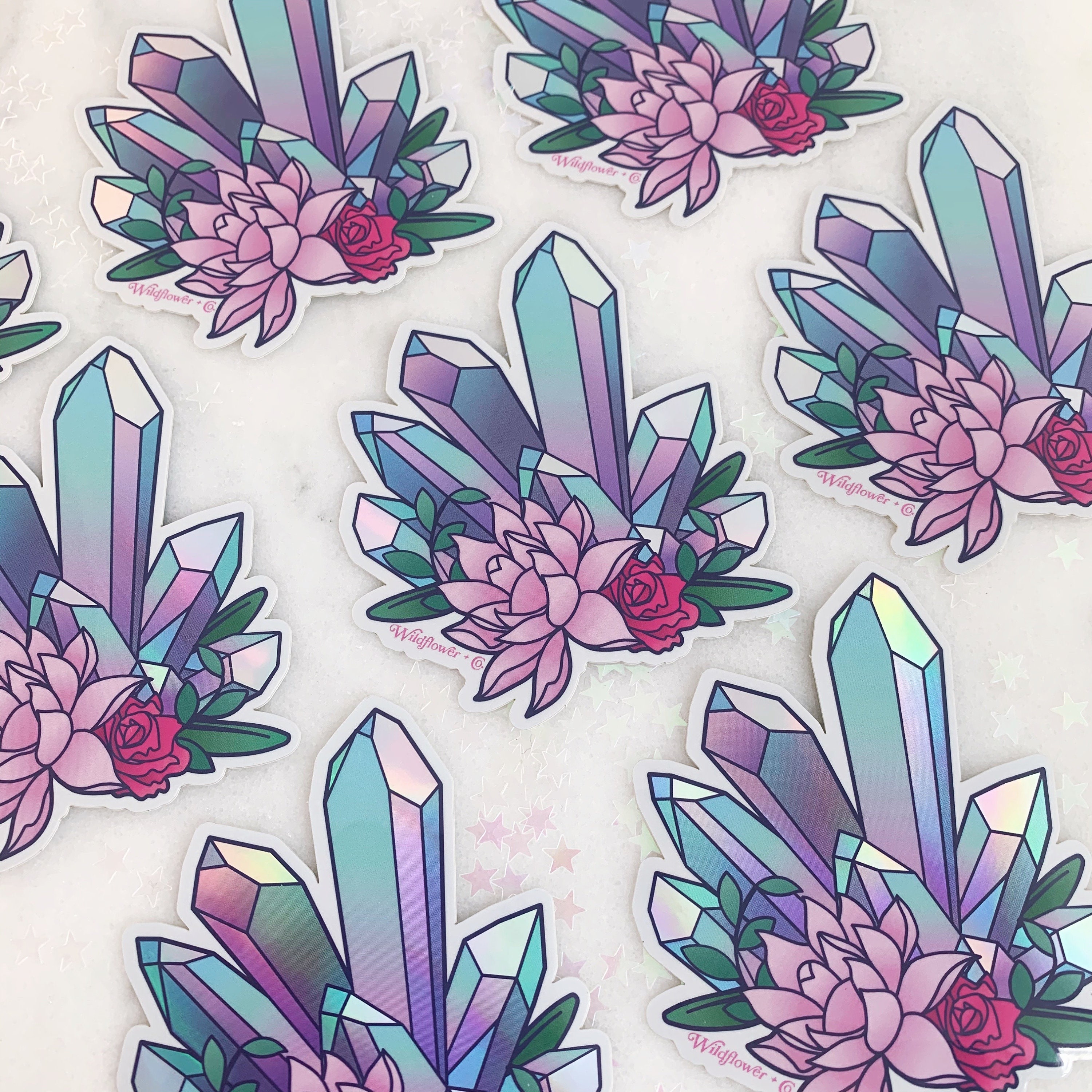 Crystal Flower Stickers 10pcs – Estarcase
