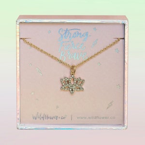 Dainty Gold Lotus Necklace | Personalized Jewelry | Charm Jewelry Gift | Wildflower + Co.