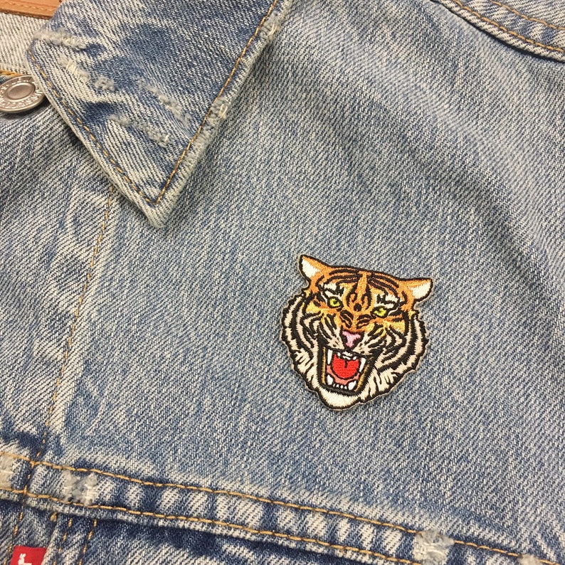 Tiger Head Patch, Iron On, Embroidered Patches, Roar, Feminist, Wildflower Co. image 4