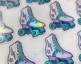 Rollerskate Sticker - Roller Skate Roller Derby Roller Disco - Holographic Vinyl ! Stickers for Laptop Water Bottles +  Wildflower + Co.