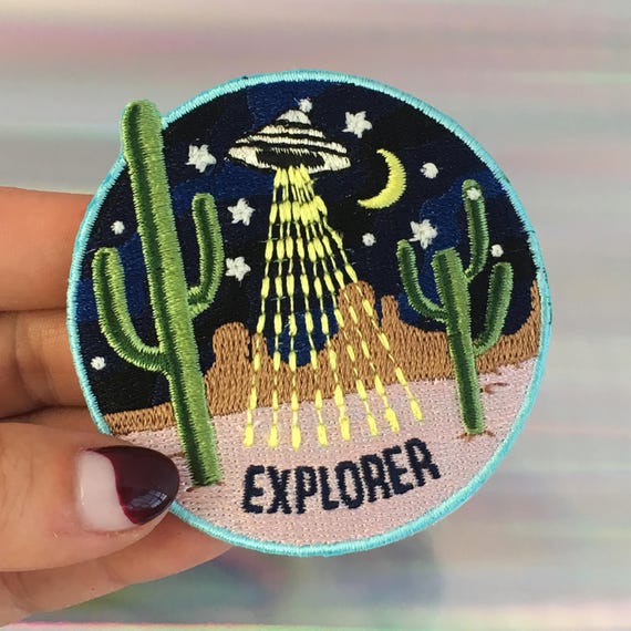 UFO in The Wild Explore Outdoor Patch Embroidered Applique Iron on Sew on Emblem