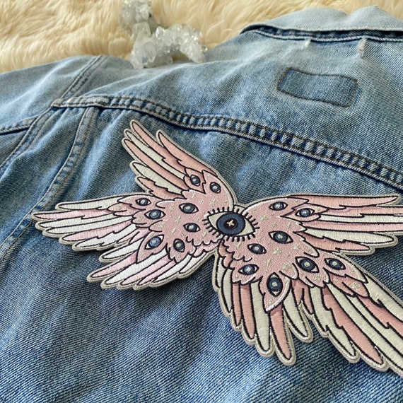 Angel Wings XL Back Patch for Jackets Biblically Accurate Angel Seraphim /  Ophanim Angel Patch angel Wings Angelcore Wildflower Co 