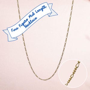 Fine Figaro Mid-Length Necklace - 18&quot; - 21&quot; - Jewelry Accessories - Chain Necklace Classic Chain