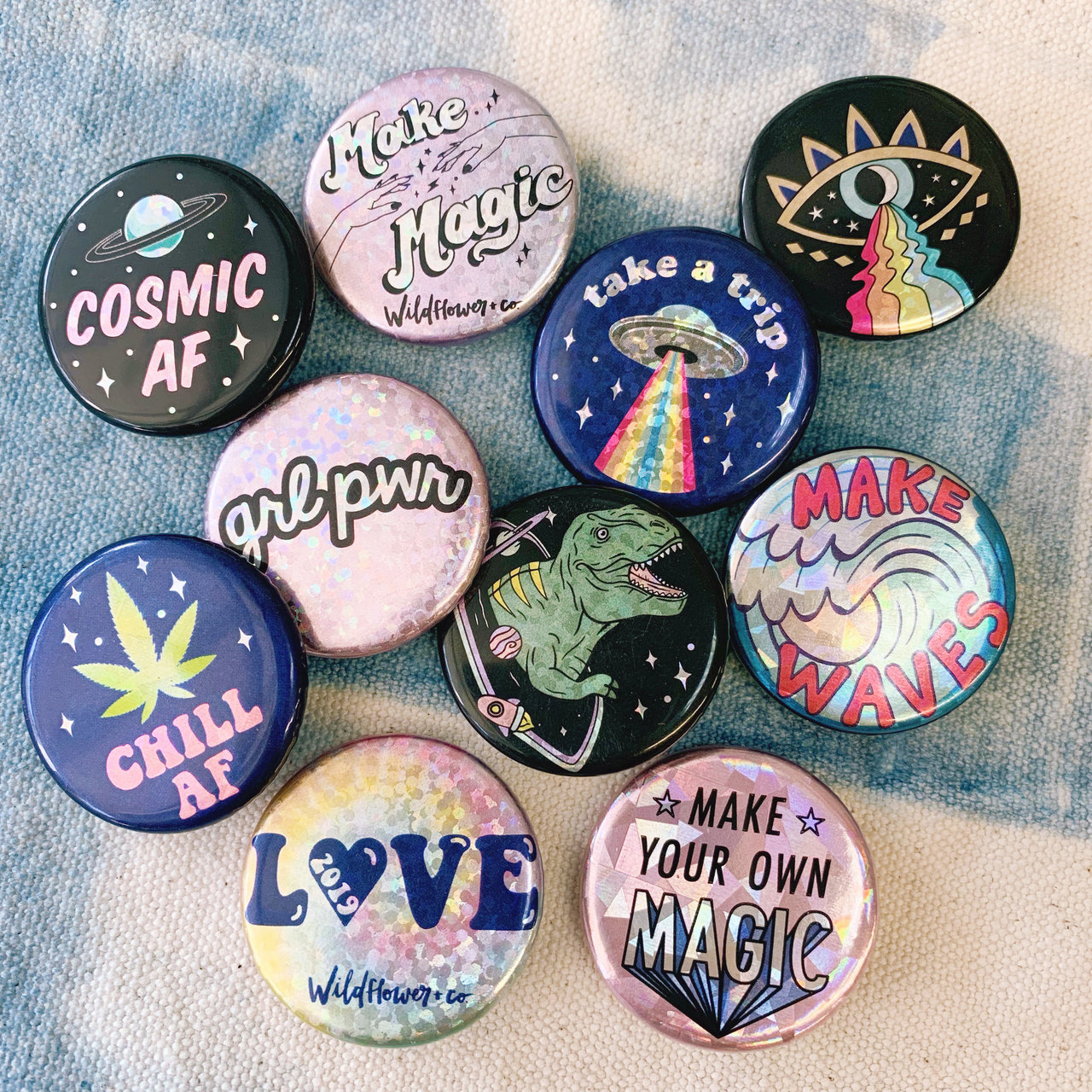 Button Pins Choose Any 5-for-10 Sparkle Holographic Love -  Finland