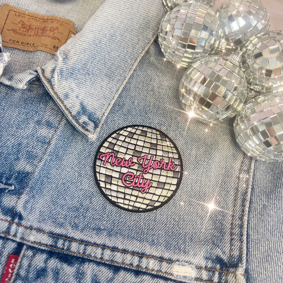 New York City Disco Ball Patch Embroidered Iron on Patches for Jackets