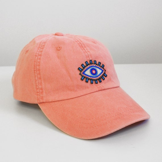 Evil Eye Embroidered Baseball Hat - Your Choice of Cap Color  display picture 3