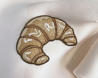 Croissant Patch - Iron on Patch Coquette Aesthetic Embroidered Patches for Jackets - Soft Girl - Foodie Gift - French Girl - Sweet Treat