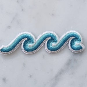 Wave Patch - Simple Beach - Ocean - Iron On Embroidered Patches - Coconut Girl - Wildflower + Co. DIY