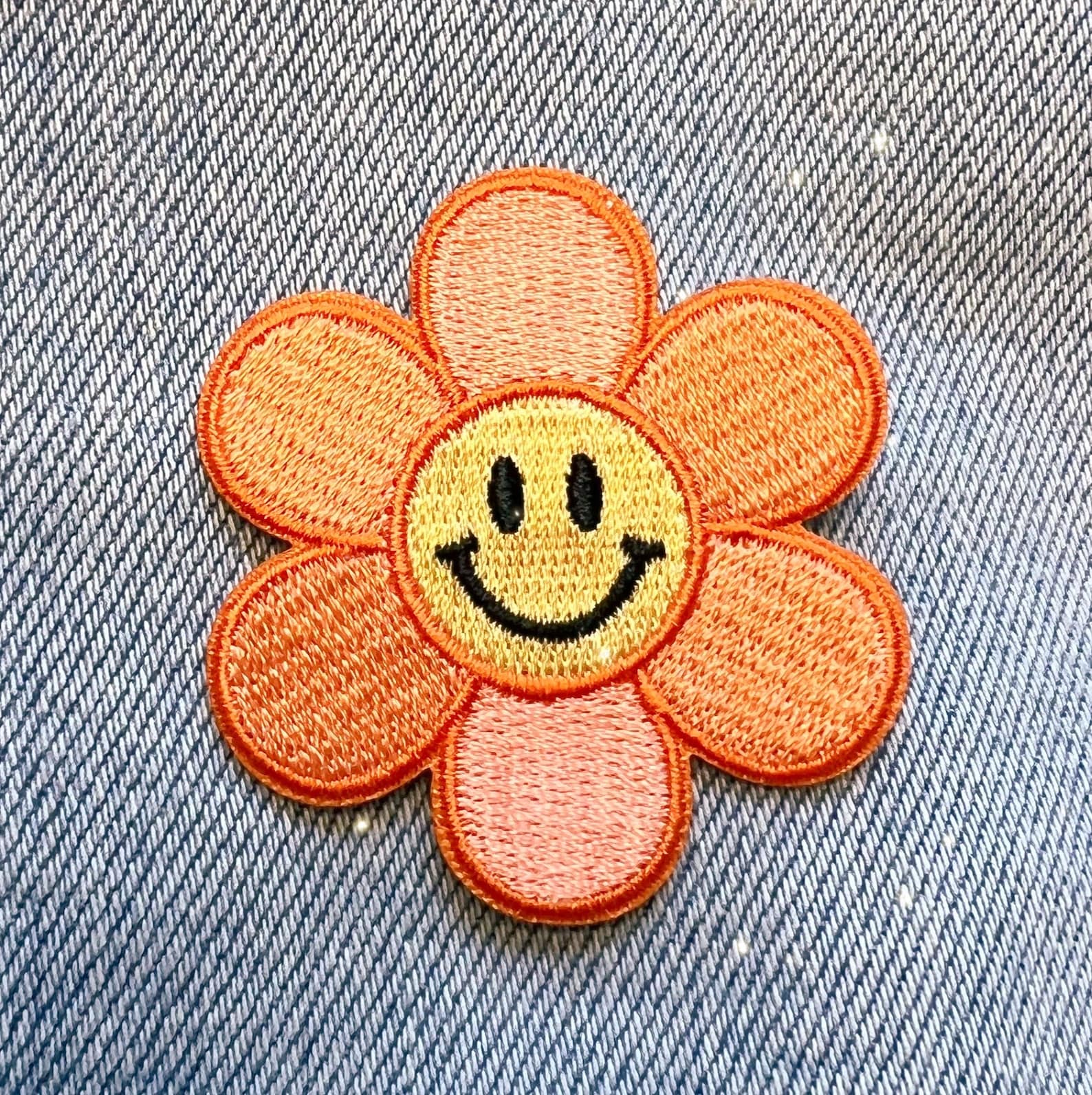 Smiley Daisy Patch Embroidered Patches for Jackets Positivity Optimism