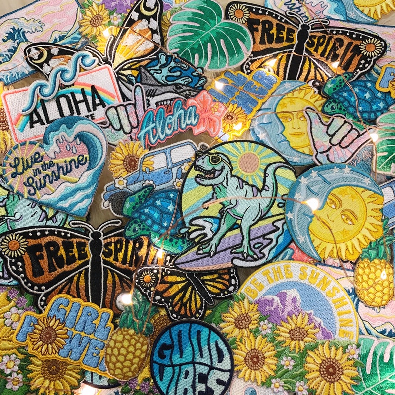 Iron On Patch - Embroidered Patches for Jackets | Your Choice of Patch - SOO Many Styles :)  Cute VSCO - Wildflower + Co. DIY 