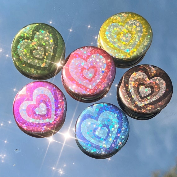 Button Pins Choose Any 5-for-10 Sparkle Holographic Love -  Finland