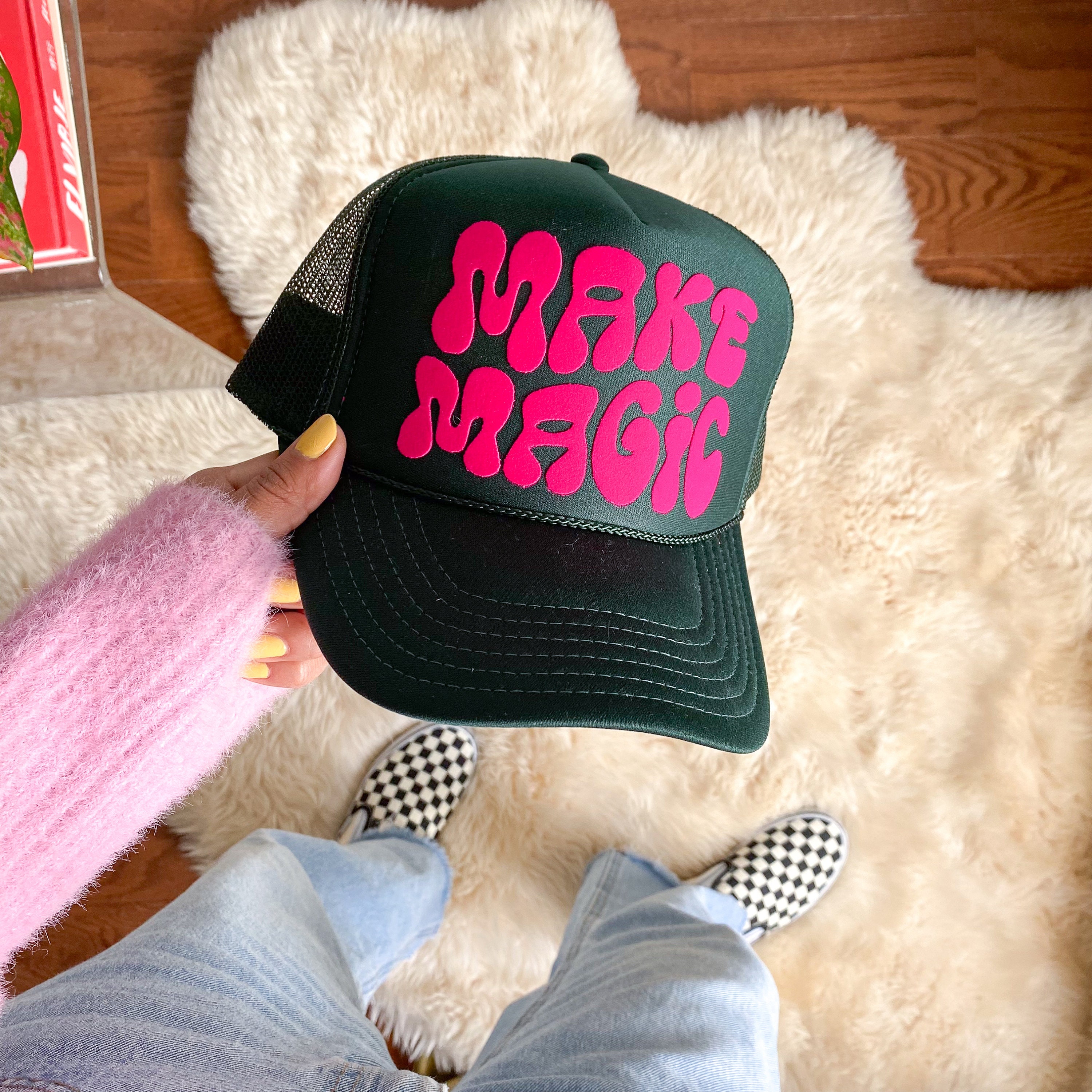 Make Magic Trucker Hat - Your Choice of Hat Color! Cute Gifts - Wildflower + Co. Cap - Bachelorette Christmas Gift Birthday Hannukkah Gift