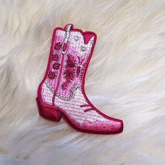 Pink Cowgirl Boot Patch Space Cowgirl Disco Cowgirl