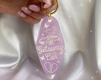 Getaway Car Motel Keychain - Iridescent, Reflective Keychain - Trendy Accessories - Souvenir Keychain Gifts - Cute Gift for Friend - Gifts