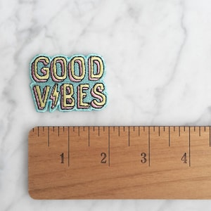 Good Vibes Patch Iron On, Embroidered Applique Chill Summer image 4