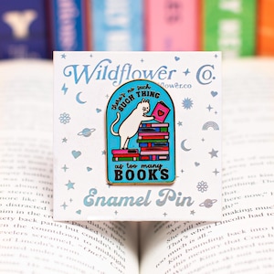 Épingles en émail trop nombreuses de livres - Épingles en émail dur - Cadeaux pour les amateurs de lecture - Cadeau pour les amoureux des chats - Épingles mignonnes - Cadeaux amusants