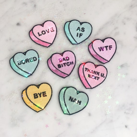 ID 3255AB Set of 2 Shiny Heart Patch Valentines Day Embroidered Iron On Applique ID 3255AB Set of 2 Shiny Heart Patch Valentines Day Embroidered Iron On Applique