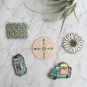 Good Vibes Patch Iron On, Embroidered Applique Chill Summer image 5