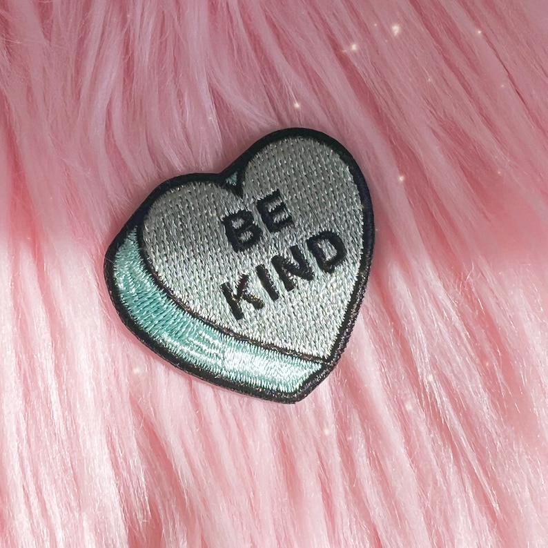 Candy Heart Patch Iron On Embroidered Applique As If Thank U Next Bad Bitch WTF Bored Nah Bye Love Pink Aqua Mint Yellow Lilac VSCO image 3