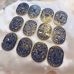 Zodiac Star Sign Constellation Enamel Pin Astrology Aries Taurus Gemini Cancer Leo Virgo Scorpio Sagittarius Capricorn Aquarius Pisces Hat