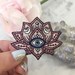 Lotus - Evil Eye Patch - Iron On Embroidered Patches - Mystical - Bohemian - Festival - Free Spirit - Blush Pink 
