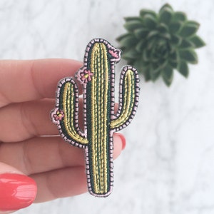 Cactus Patch - Iron On - Embroidered Applique – Succulent - Plant - Southwestern