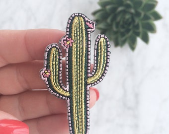 Cactus Patch - Iron On - Embroidered Applique – Succulent - Plant - Southwestern