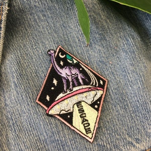 Brontosaurus Dinosaur Space Patch - UFO Escape - Glow in the Dark ...