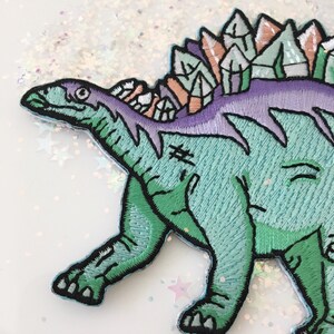 Crystal Stegosaurus Dinosaur Patch - Iron on Embroidered Patches ...