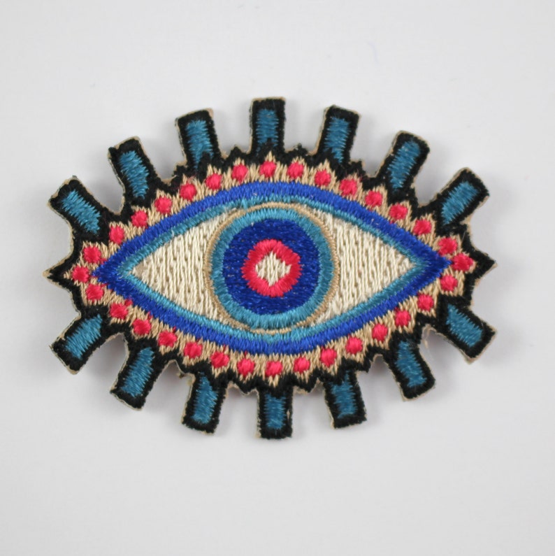 Evil Eye Patch Iron On Embroidered Applique image 2