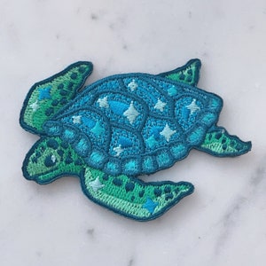 Sea Turtle Patch Beach Ocean Iron On Embroidered Patches Coconut Girl Wildflower Co. DIY image 3