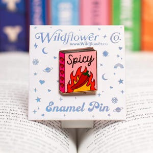 Spicy Book Pin - Bookish Hard Enamel Pins - Book Pins - Romance Smutty Book Lover Gift - Booktok Gifts - Cute Accessories - Wildflower Co