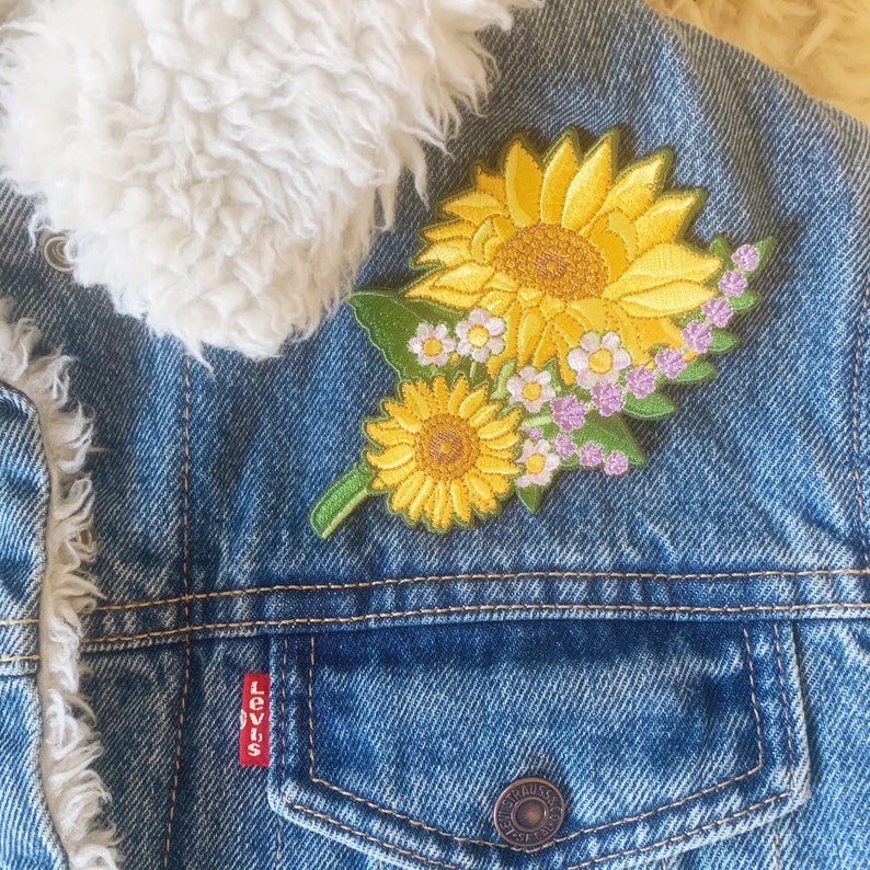 Sunflower Patch Iron On Embroidered Patches Set or | Etsy