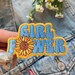 GIRL POWER / Feminist Patch – Iron On – Blue & Yellow w. Sunflower - VSCO - Wildflower + Co. Valentines Day Gift