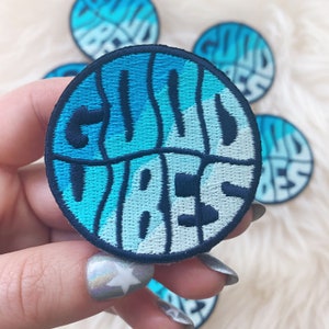 Good Vibes Ombre Patch Iron On Patch Embroidered Patches for Jackets Beach Ocean Coconut Girl Wildflower Co. DIY image 6