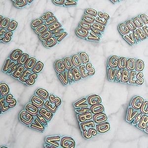 Good Vibes Patch Iron On, Embroidered Applique Chill Summer image 2