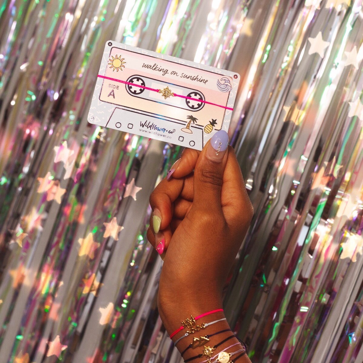 Sun Friendship Bracelets With Cassette Card & Stickers