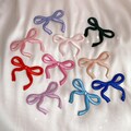 Dainty Bow Patch - Ribbon Iron on Patch - Coquette Balletcore Aesthetic - Pink Red Blue Black Lilac Black Peach Embroidered Patches